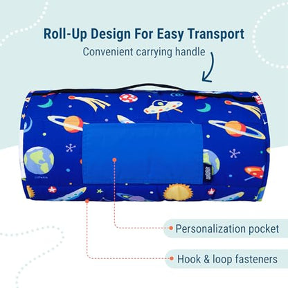 Wildkin Nap Mat with Pillow and Blanket, Preschool Rest Mat - color: Out of This World