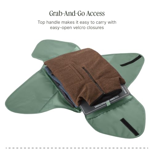 Pack-It® Reveal Garment Folder Packing Cube XL | Travel Garment Bag with Compression Wings to Maximize Luggage Space, Convenient Top Handle, Quick Drying Material - color: Willow Green