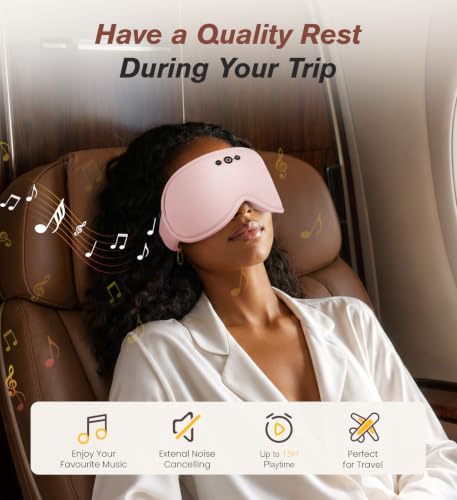Modal Premium Sleep Mask for Women - Sleep Mask with Bluetooth Headphones - color: Goddess Pink