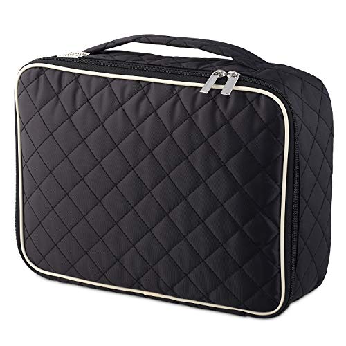 Extra Large Makeup Bag With Compartments - big makeup bag organizer, large cosmetic bag black, train case makeup bag large, huge makeup bag With Handle Travel Make Up Bag For Women