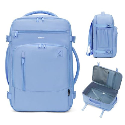ECOHUB Travel Backpack Airline Approved Under Seat Personal Item Bag - color: Sky Blue, size: 17 inch underseat