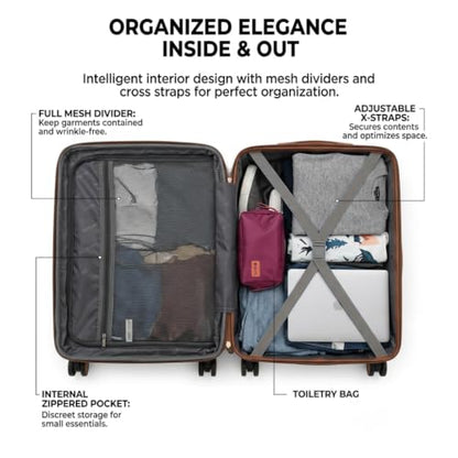 Rosamo 6 Piece Luggage Set Expandable Hardside, 20in Suitcase with Matching Travel Bags, 22x14x9 Airline Approved Carry On, TSA Lock & Spinner Wheels, ABS+PC - color: Red, size: 6PC Set (16"/20"/24"/28"/TB/DB)