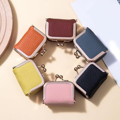 Genuine Leather Mini Jewelry Box for Women, Portable Travel Jewelry Case - color: Orange - 2.5in