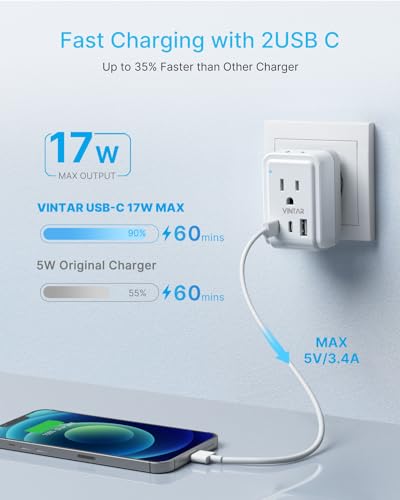 VINTAR US to Japan Plug Adapter, 2 Pack Foldable Japan Outlet Adapter - style: Type A - Japan Canada
