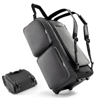 Fanwoli 120L Rolling Duffel Bag Hidden Backpack, Foldable Travel Bag - color: Gray-NEW