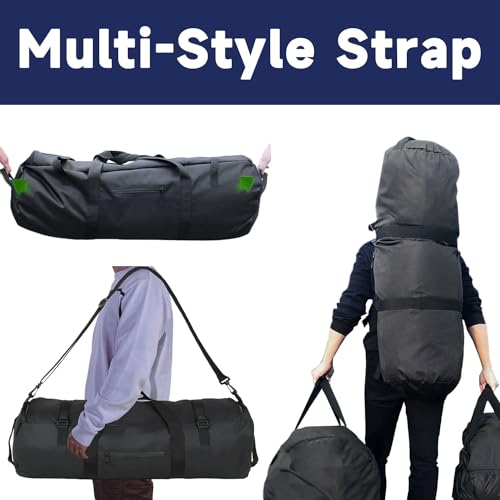 Arxus Duffle Bag 30L/50L/90L Long Travel Bag for Baseball Bat Tent Large - color: Black, size: 30L