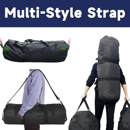 Arxus Duffle Bag 30L/50L/90L Long Travel Bag for Baseball Bat Tent Large - color: Black, size: 50L