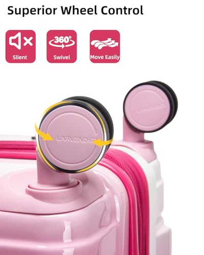 LARVENDER Carry on Luggage Sets 3 Piece, 20in Suitcase Set, Berry Sparkling - color: Berry Sparkling 20inch, size: 3 Piece Set (20/DB/TB)