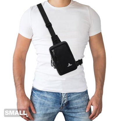 Peicees Mini Sling Bag for Men Small Crossbody Shoulder Bag, Mini Black - color: Black, size: Mini