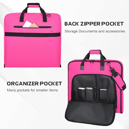 Goloni Garment Bag For Men Women Travel & Business,Hanging Clothes & Multiple Compartment,Waterproof Foldable Suit Bag Rose - color: Rose