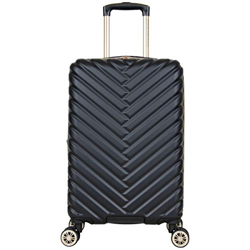 Kenneth Cole REACTION Madison Square Lightweight Hardside Chevron Expandable Spinner Luggage, Black, 2-Piece (20" Carry On + Backpack) - color: Black, size: 2-Piece (20" Carry On + Backpack)