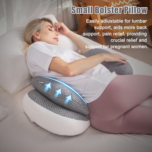 Chilling Home Portable Pregnancy Pillow, W Shaped Pregnancy Wedge Pillow - color: Grey - Cotton Filling(upgraded)