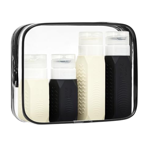 Travel Bottles for Toiletries,TSA Approved Travel Bottles, 3oz & 2oz Leak Proof Silicone Squeeze Containers, Refillable Travel Size Set with Clear Bag,Travel Accessories-4 Pack - color: 02-3oz 2pcs & 2oz 2pcs