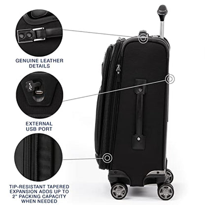 Travelpro Platinum Elite Carry-On Luggage Spinner, Black, 21-Inch - color: Shadow Black, size: Carry-On 21-Inch