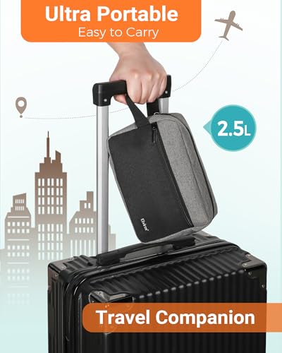 Elviros Hanging Toiletry Bag for Men, Travel Dopp Kit, Small, Grey & Black - color: Grey&Black, size: Small