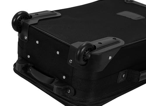 Rockland Fashion Softside Upright Luggage Set, Expandable, Black, 2-Piece (14/19) - color: Black, size: 2 Piece (19"/14" Tote)