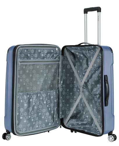 Rockland London Hardside Expandable Spinner Wheel Luggage, Checked Large 28", Blue - color: Blue, size: Checked 28"