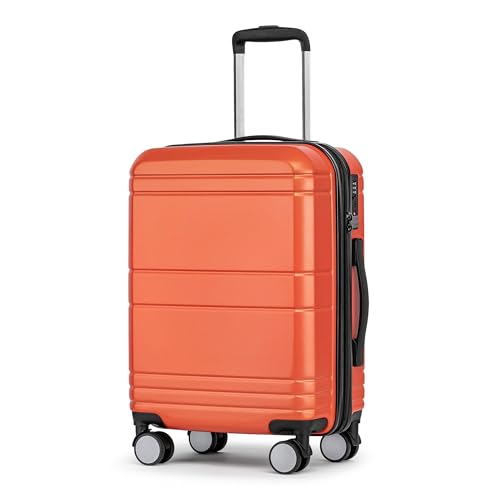 Carry On Luggage 22x14x9 Airline Approved,Hardside Suitcase,20 Inch,Orange - color: Orange