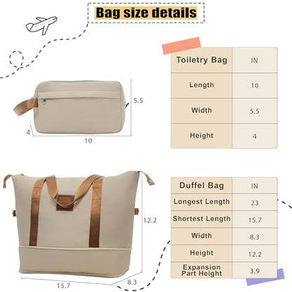 Merax Softside Luggage Set, Travel Suitcase Expandable Lightweight 3 Piece - color: Khaki-22/26/30/DB/TB