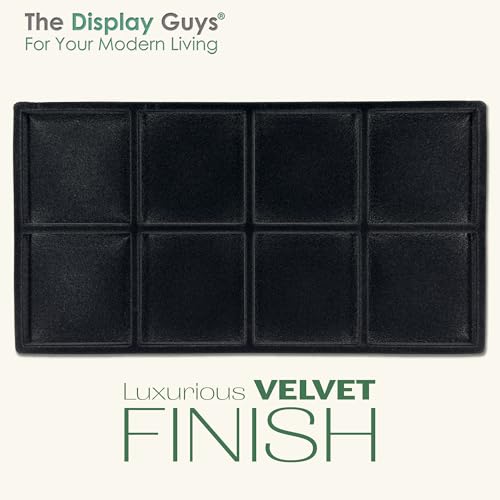 The Display Guys 2-Pack 8-Compartment Jewelry Tray Insert, Black - color: Black, size: Compartments - 8