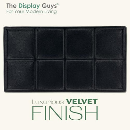 The Display Guys 2-Pack 8-Compartment Jewelry Tray Insert, Black - color: Black, size: Compartments - 8