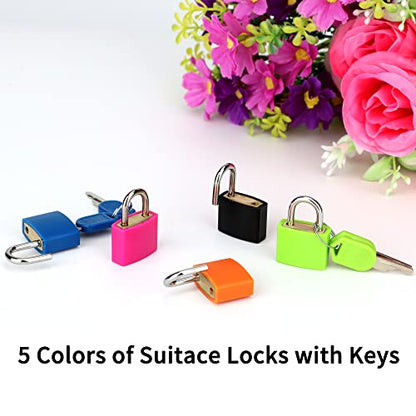 Febwind 5 Pcs Suitcase Locks, Multicolor, with Copper Keys - color: 5 Colors