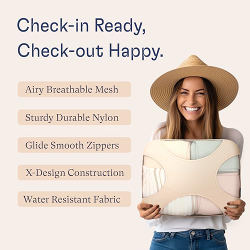 Shacke 8 Set Packing Cubes for Travel, Shoe & Toiletry Bags (Cream) - color: 8 Set - Cream, size: Set of 8