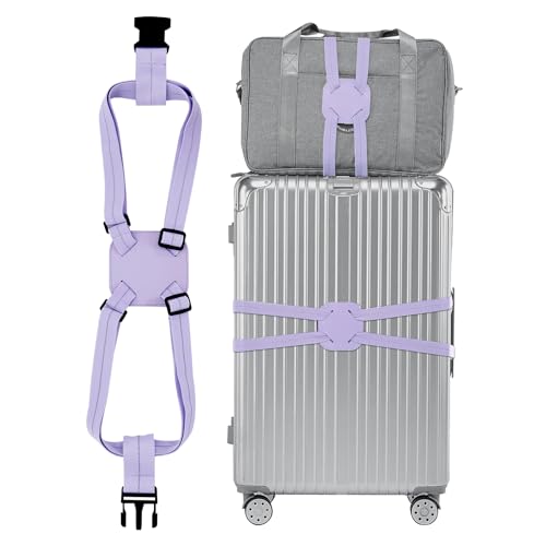 Travelkin Luggage Straps Bag Bungee for Suitcase Add a Bag TSA Approved - color: Lilac