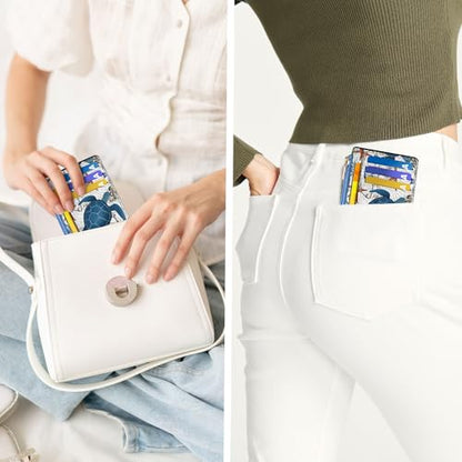 Tipmile Womens Credit Card Holder Wallet, Small Slim RFID Blocking Sleeve - color: Sea Turtle