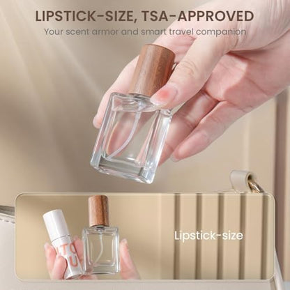 Perfume Atomizer, Refillable Spray Perfume Bottles 2pcs 0.5oz/15ml - color: Wanut 2pcs 15ml/0.5oz