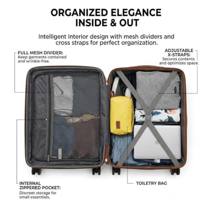 Rosamo 6-Piece Hard Shell Expandable Luggage Set, Airline Approved Carry-On - color: Yellow