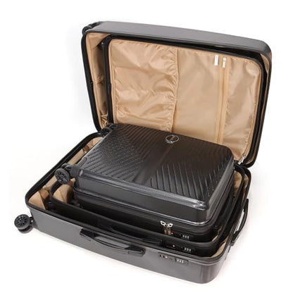 Luggage Set 3 Pieces -Suitcase Set - Luggage with Wheels - Check-in Luggage - PC + ABS Durable Suitcase Rotating Silent Wheels 3-Piece 20/24/28 Mint Green (black) - color: black