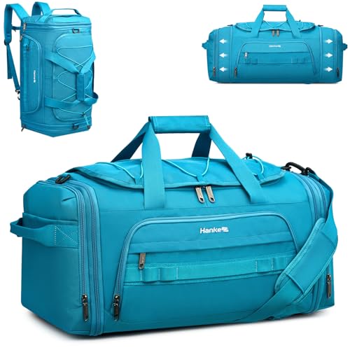 Hanke Duffle Bag for Travel, Dual Expandable Weekender Bags, Caribbean Blue - color: Caribbean Blue