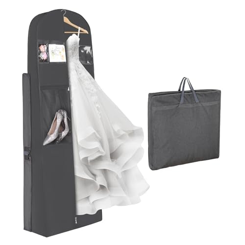 Univivi Portable Bridal Garment Bags for Gowns Long, 72 Inch, Grey - color: Grey