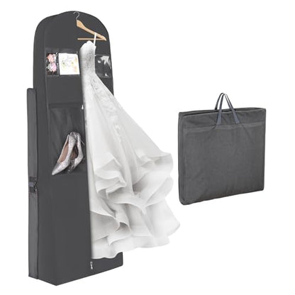 Univivi Portable Bridal Garment Bags for Gowns Long, 72 Inch, Grey - color: Grey