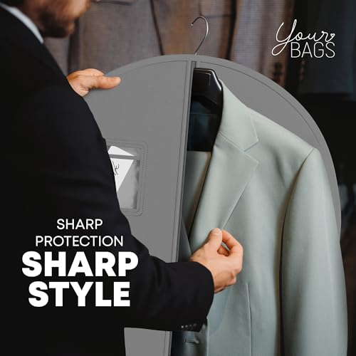 Your Bags Travel Garment Bag, Suit Bag, 40" x 24", Grey (Pack of 3) - color: Grey, size: 3 Pack