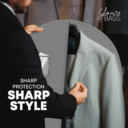Your Bags Travel Garment Bag, Suit Bag, 40" x 24", Grey (Pack of 3) - color: Grey, size: 3 Pack