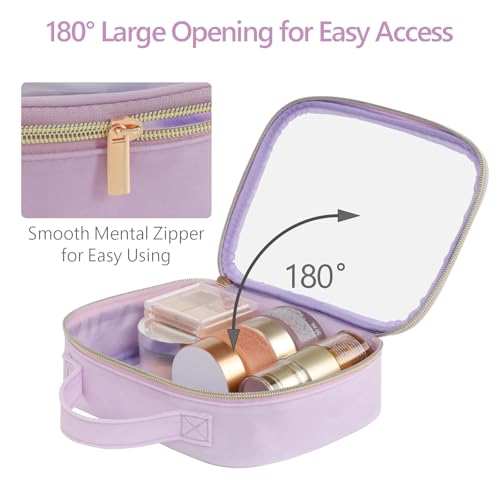 PACKISM Clear Makeup Bag Travel - Velvet Side TSA Approved Toiletry Bag - color: 01 Purple, size: Full Vacation (Mixed Sizes)