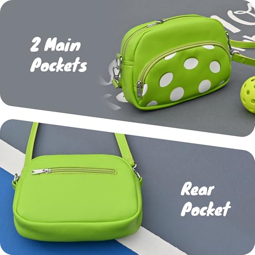 Crossbody Purse Bag for Women – 2 Main Pockets, Adjustable Strap, Athletes & Sports Fans Handbag Purse - style: Pickleball