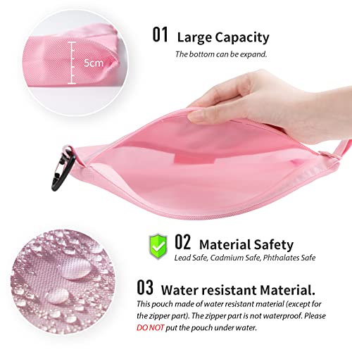 pack all Water-Resistant Zipper Pouch, Mesh Zipper Bag, 8.66"x5.91" - color: Pink, size: Small