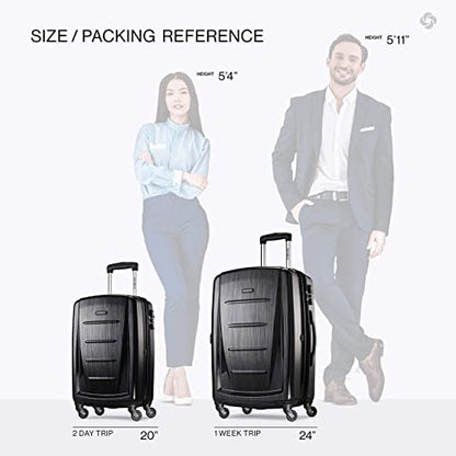 Samsonite Winfield 2 Hardside Expandable Luggage with Spinner Wheels, Brushed Anthracite, 2-Piece Set (20/24) - color: Brushed Anthracite, size: 2-Piece Set (Carry-on/Medium)