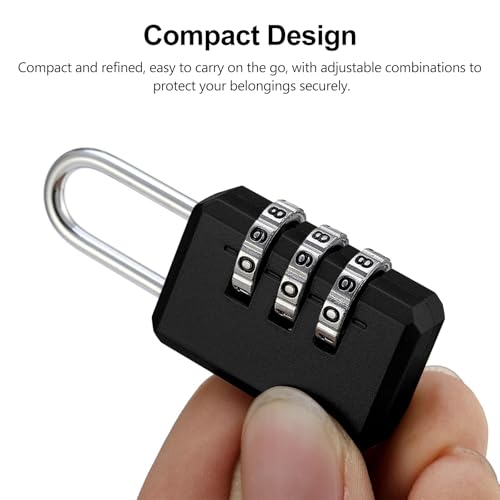 2-Pack Customizable Black Luggage Locks – Set Your Own Combination, Secure Travel Padlocks for Suitcases, Backpacks, and Bags