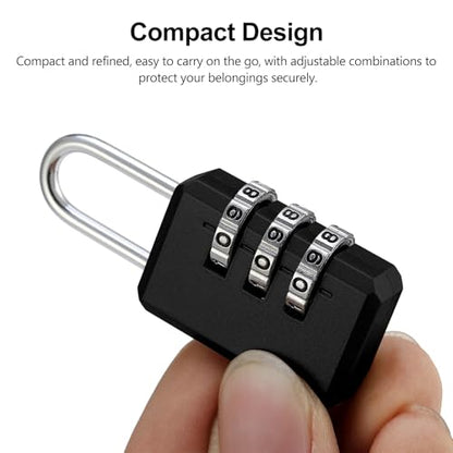 2-Pack Customizable Black Luggage Locks – Set Your Own Combination, Secure Travel Padlocks for Suitcases, Backpacks, and Bags