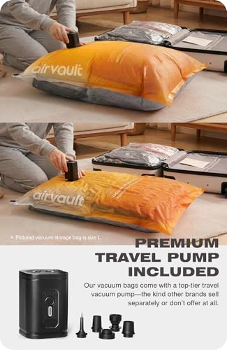 AirVault Vacuum Storage Bags for Travel & Home - Space Saver Compression Packing Bags Set for Clothes, Blankets & Seasonal Storage (10 Large) - style: 10-Pack | Large