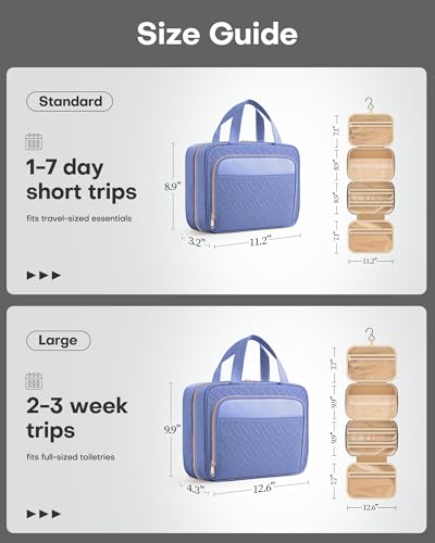 HOTOR Hanging Travel Toiletry Bag Women Men, Aegean-Blue, Large - color: Aegean-Blue, size: Large