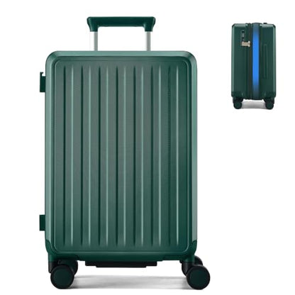 MILADA Expandable Medium Suitcase 24 Inch, Hardside Checked Luggage, Green - color: Blackish Green, size: Checked Medium 24 Inch