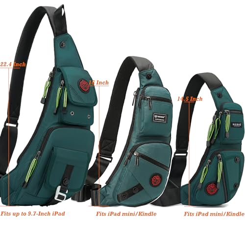 NICGID Sling Bag Chest Shoulder Backpack Crossbody Daypack for Men Women - color: Dark Green-1