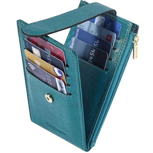 Chelmon Women's RFID Slim Card Holder Wallet - color: Peacock Blue