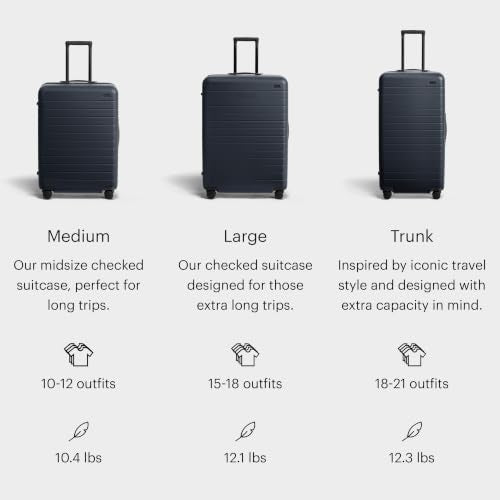 Away Medium Checked Luggage, 26-inch Lightweight Hardside Spinner Suitcase - color: Navy Blue