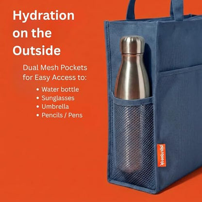 Urban Infant Pipsqueak Zip-Top Travel Tote, Lightweight Commuter Work Bag, Carry-On, Day Bag, 13x11x5 in - color: Blue, size: Personalized